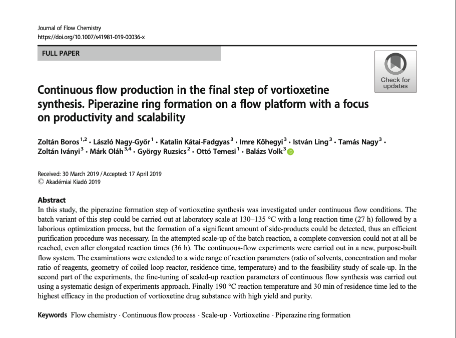 Publication: Journal of Flow Chemistry